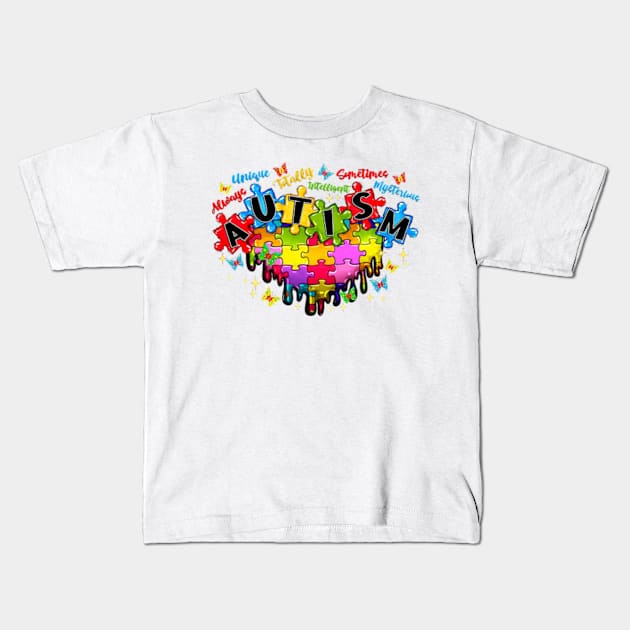 Autism Hearts, Autism Awareness, Puzzle Hearts, Autism Puzzle Kids T-Shirt by MichaelStores